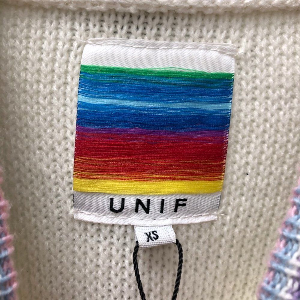 New UNIF Cream & Pastel Stripe Prisma Sweater - XS - Picture 5 of 8